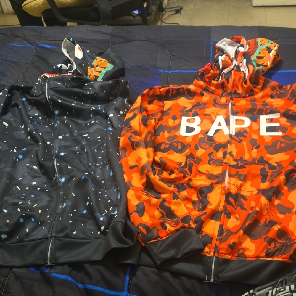 SHEIN Black and Orange Camouflage Jackets